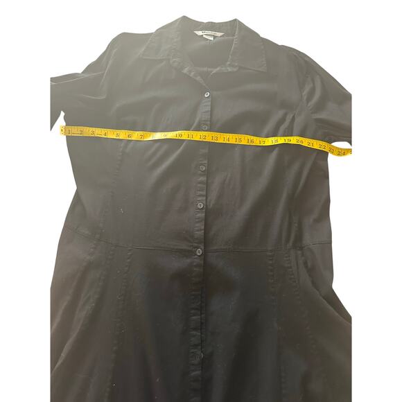 Nygard Collection Vintage Black A-Line Midi Shirt Dress - Sz 16 - Picture 7 of 11